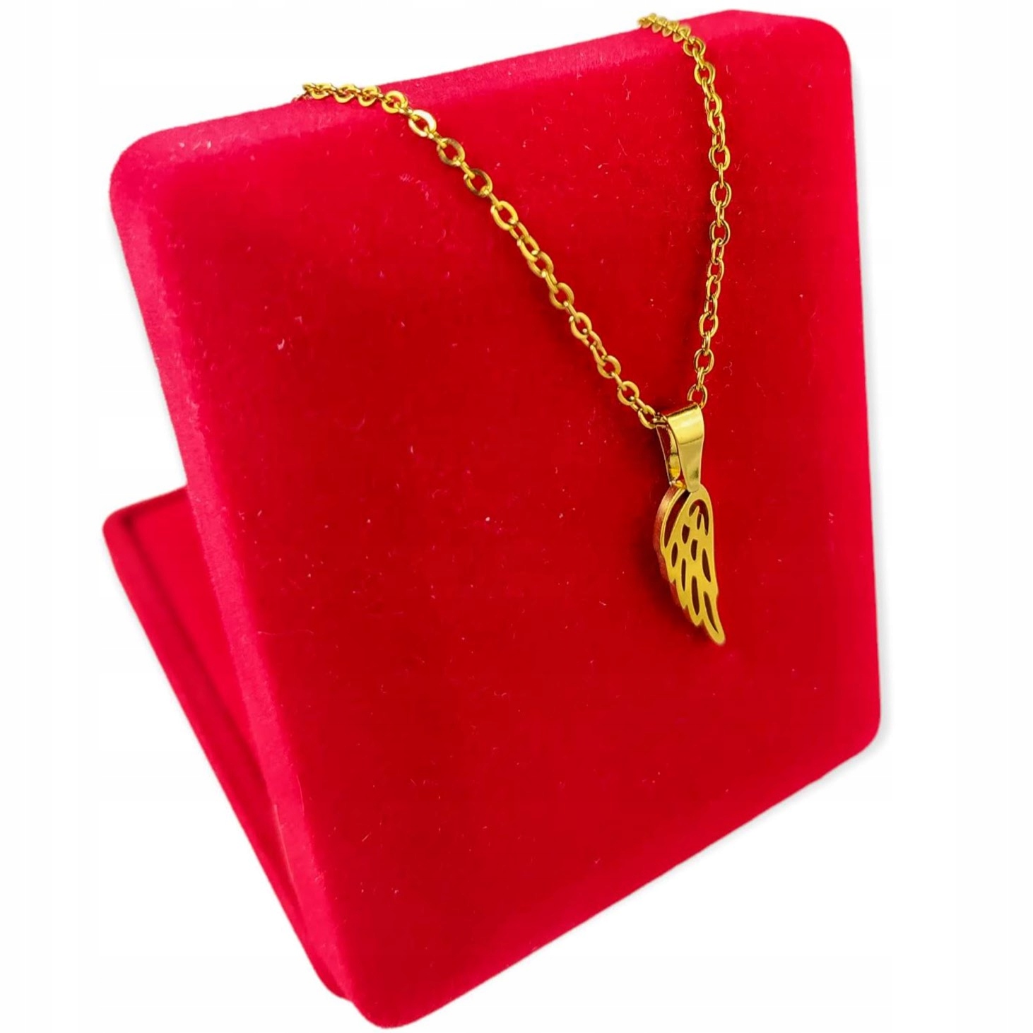 

Złoty Naszyjnik Stal 316 Skrzydło Anioła Ażur N81P