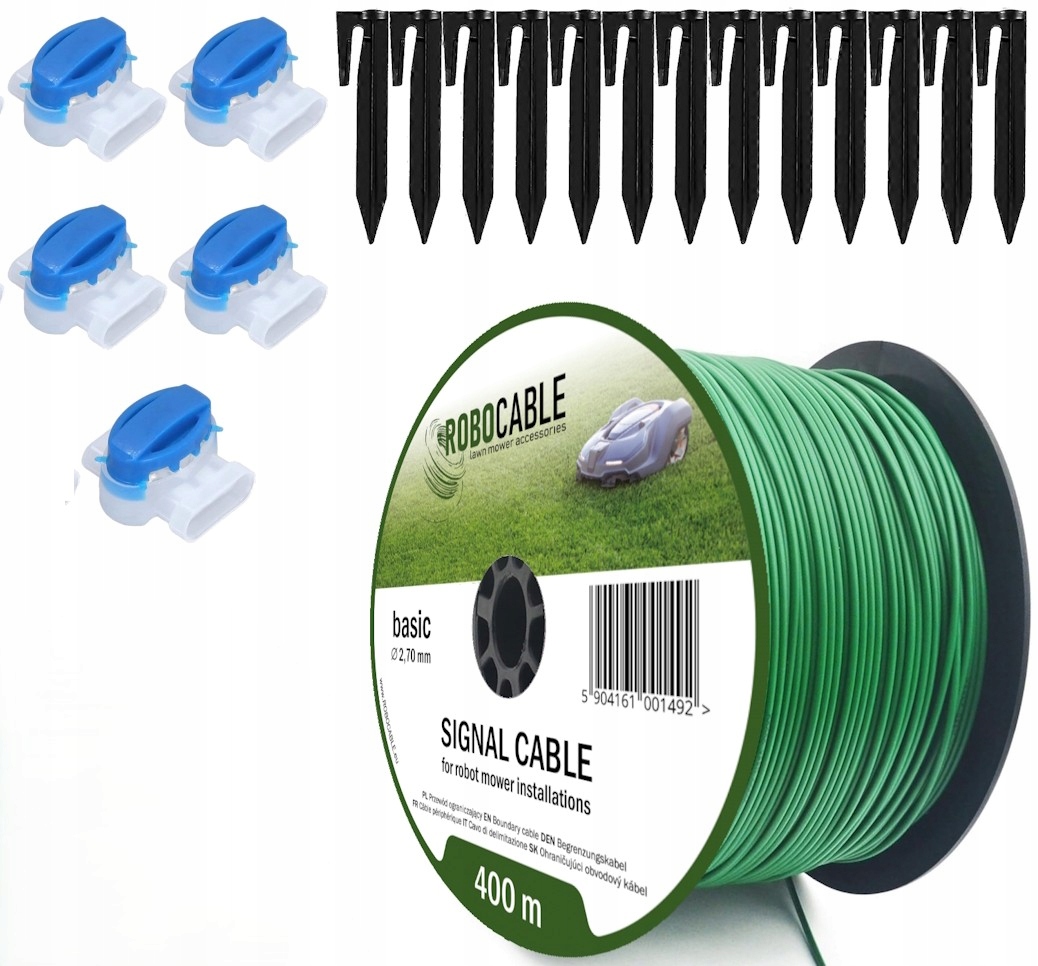 Kabel pro omezení robotické sekačky Sada 400 m Špendlíky Robocable