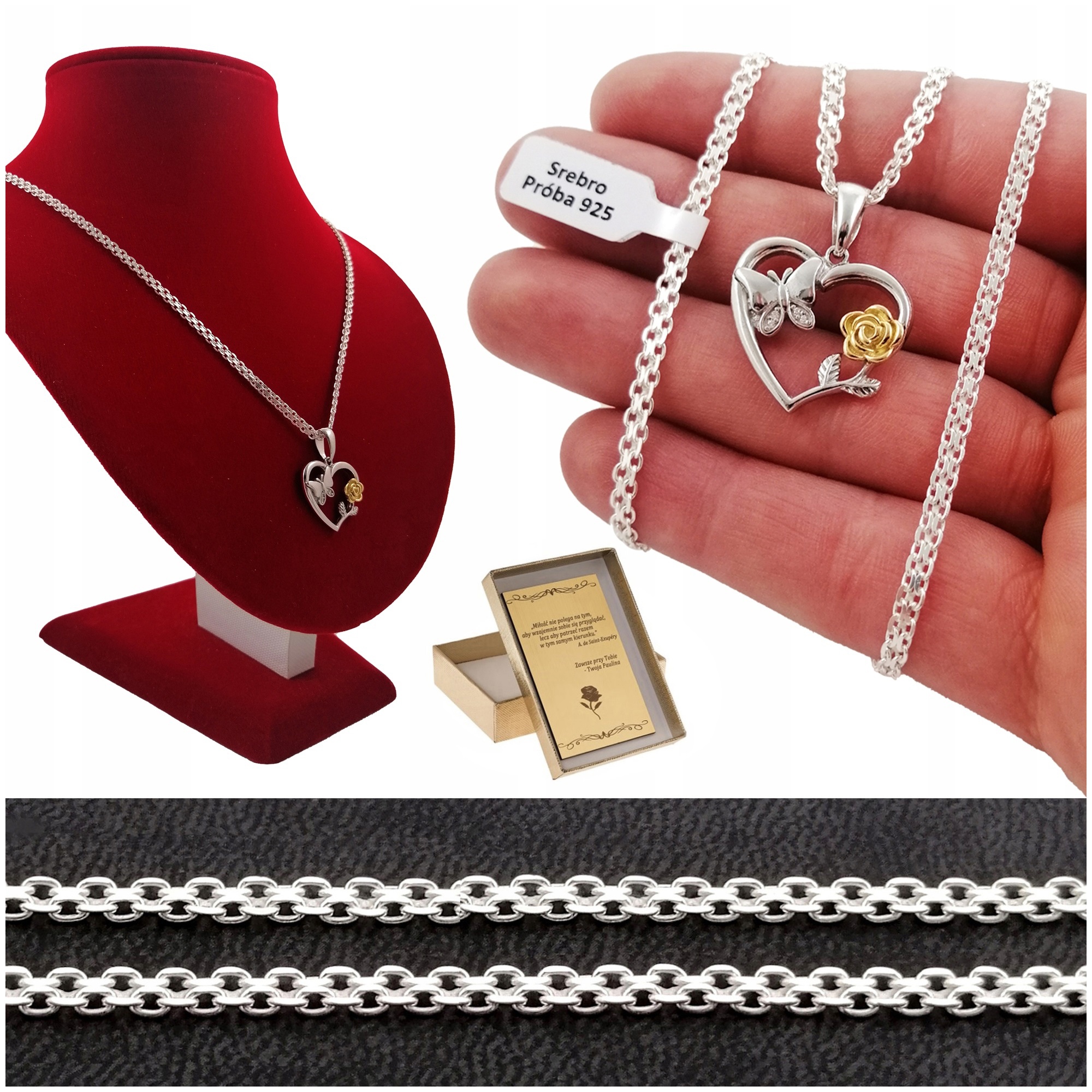 Krásný Řetízek Bismark Srdce 925 Dárek Pro Ženu, Manželku, Maminku, Babičku