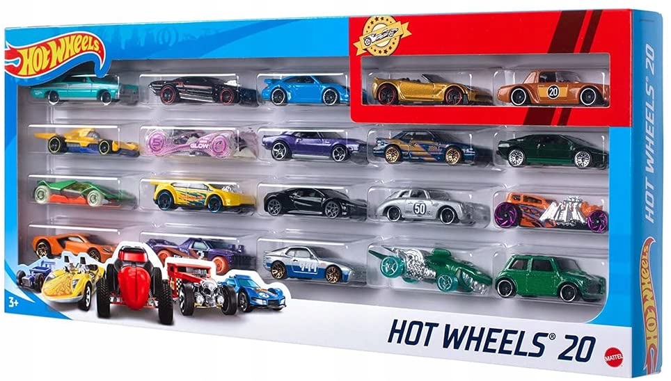 HOT WHEELS DWUDZIESTOPAK ZESTAW 20 AUTEK MATTEL