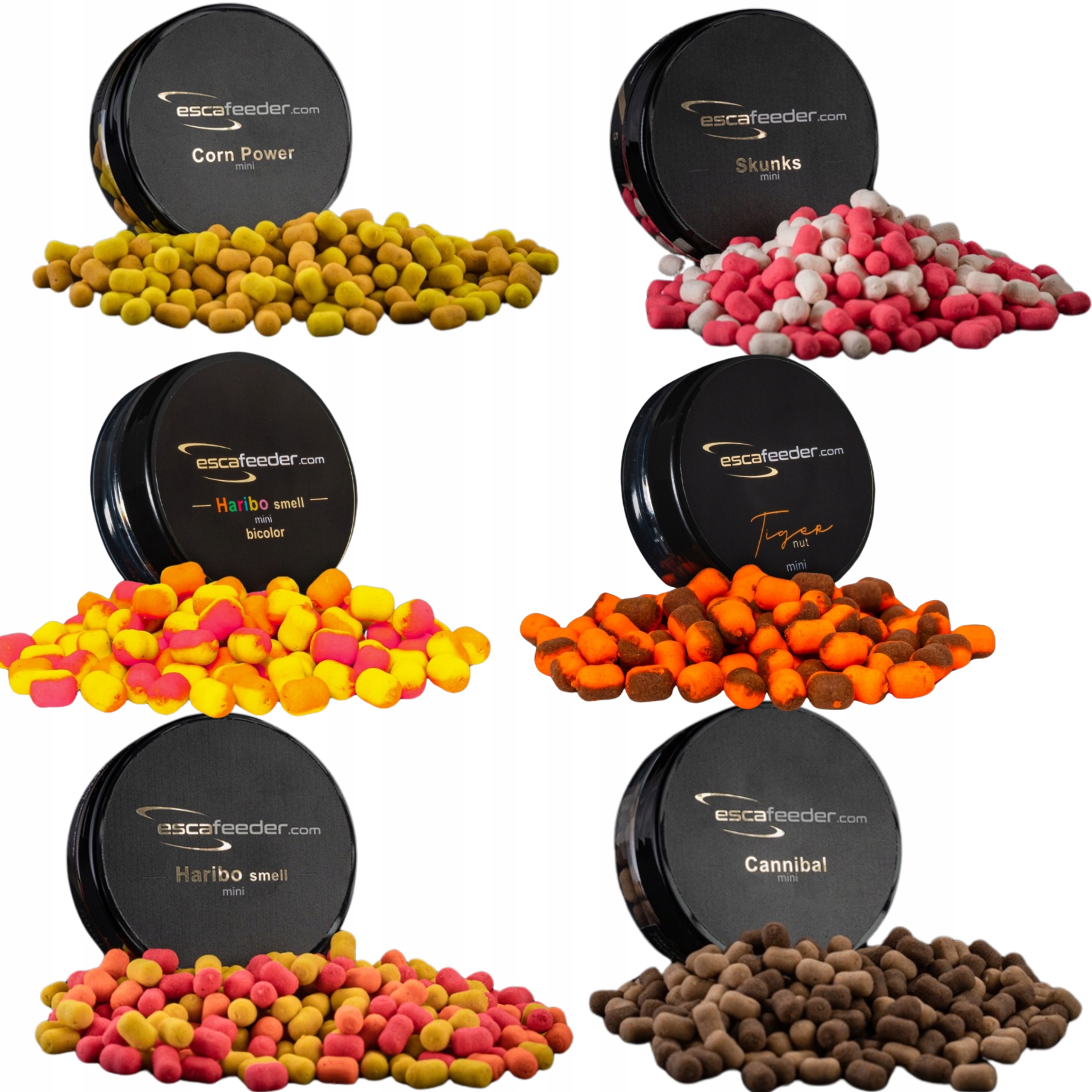 Zestaw 6x Wafters Esca Feeder 6mm zapach Haribo Tiger Cannibal Skunks Corn