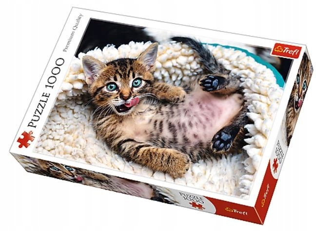 puzzle 1000 el wesoły kotek kot trefl 10448-Zdjęcie-0