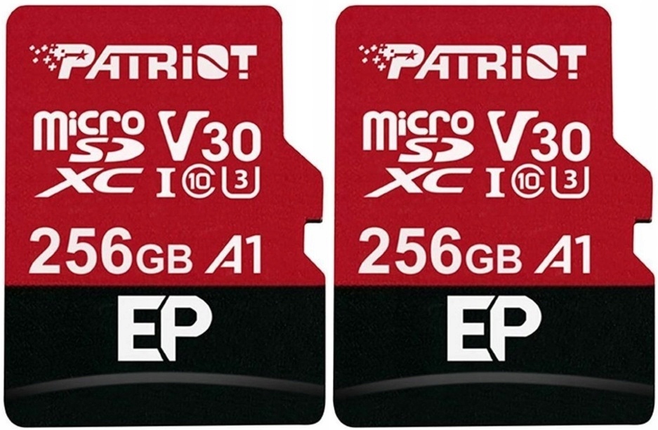 2x Patriot MicroSDXC 256GB Class10 U3 PEF256GEP31MCX