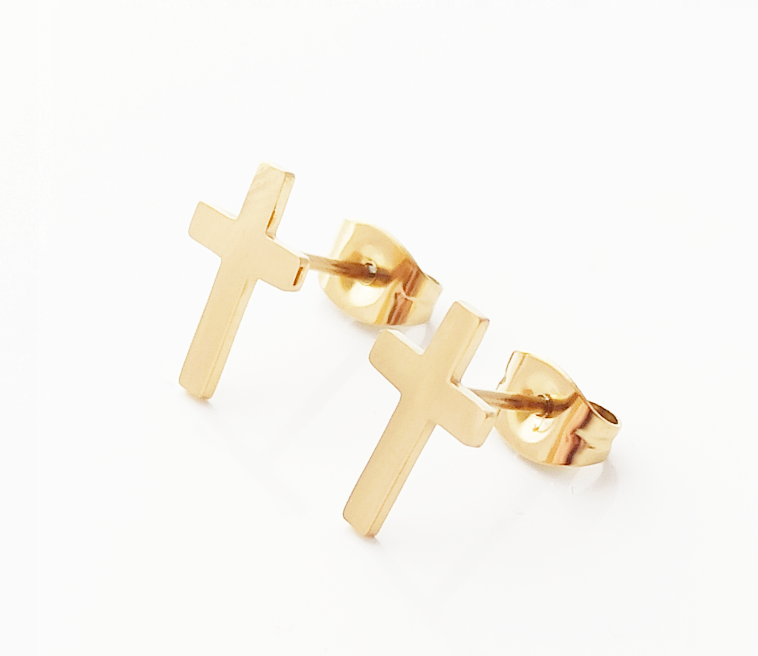 

623 Kolczyki celebrytki złote stal chirurgiczna