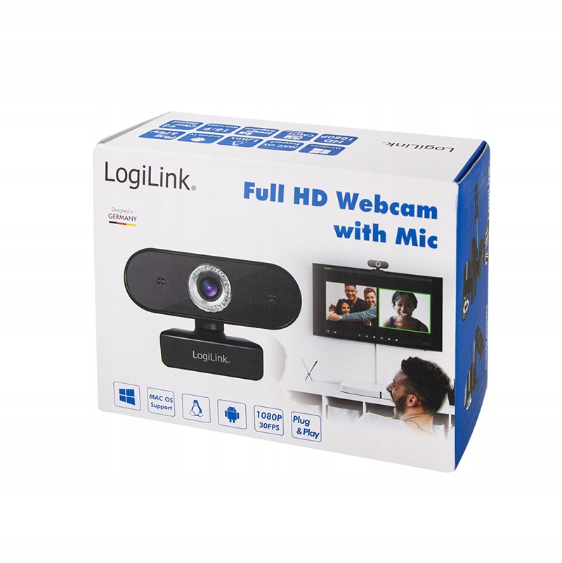 Kamera internetowa Pro Full HD USB z mikrofonem, Profesjonalna - LogiLink Wbudowany mikrofon Tak