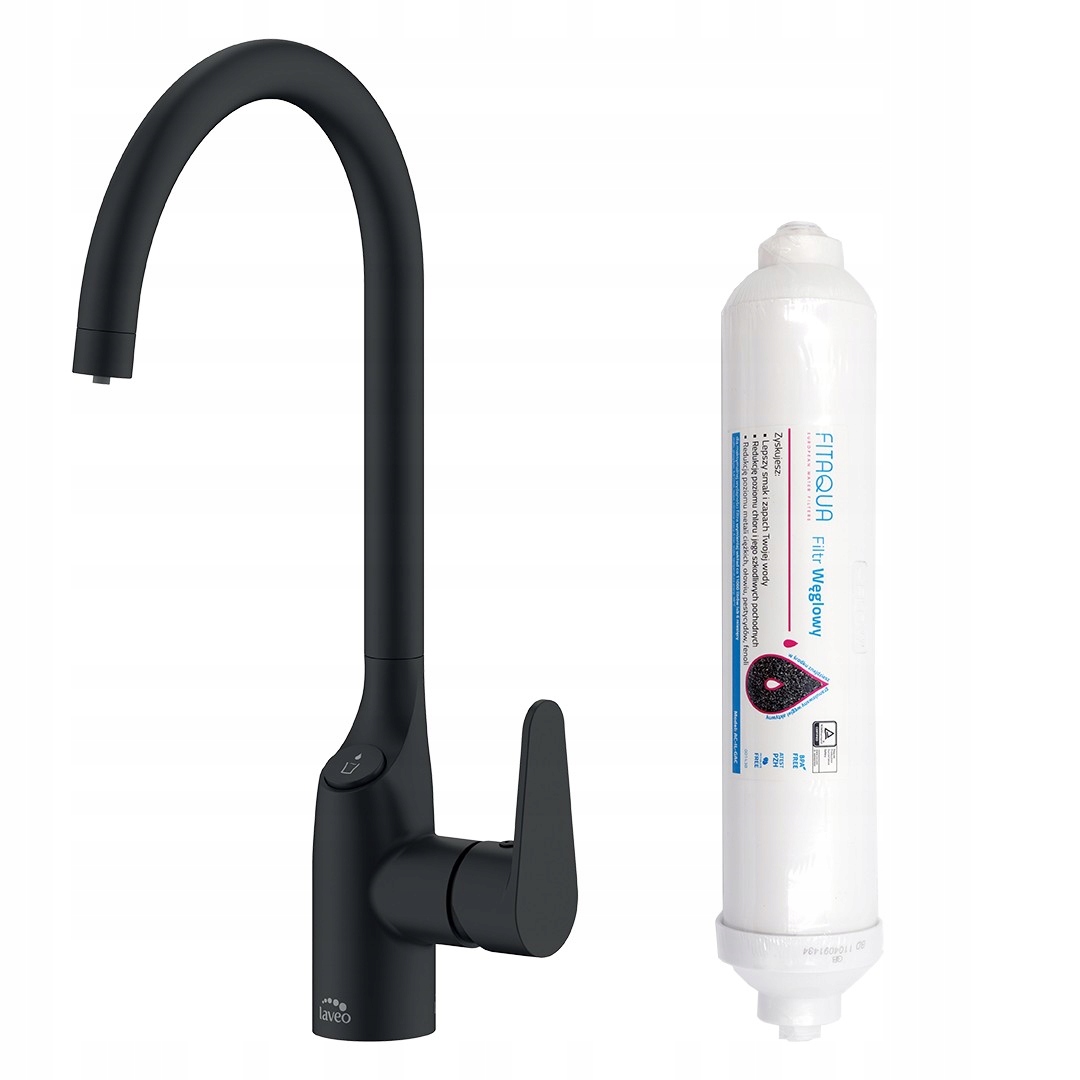 Stojanková Kuchynská Batéria S Filtrom Vody Laveo Claro Čierna, Sada S Filtrom