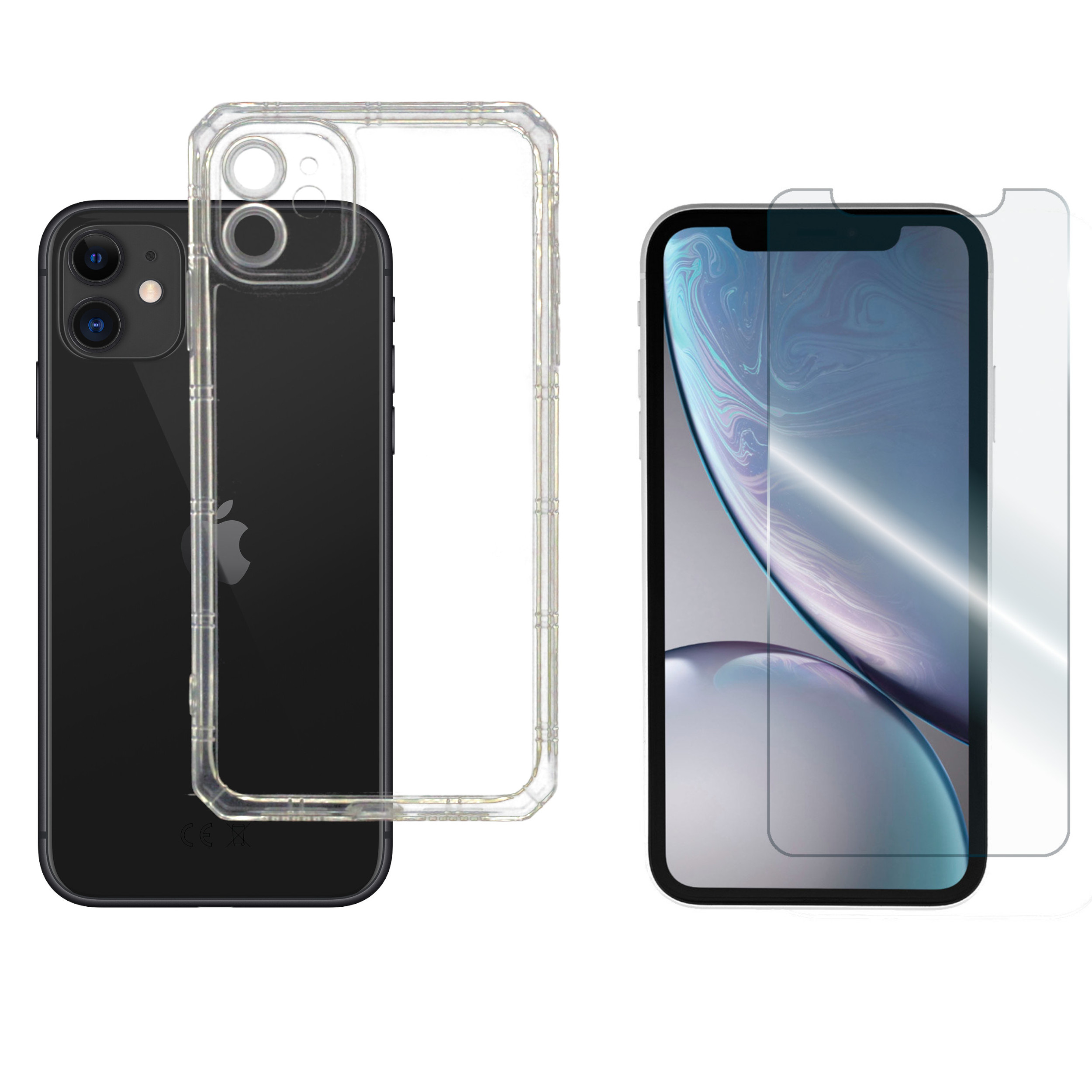 

Etui Pancerne Antishock do iPhone 11 bezbarw+SZKŁO