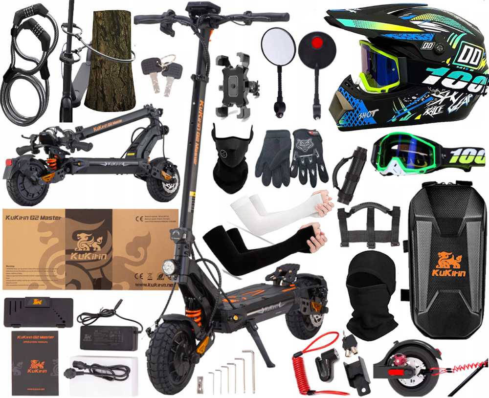 KuKirin G2 Master 2000W, 52V 20,8AH, 60 km/h, dojezd 70 km, 10" terénní koloběžka Dárky