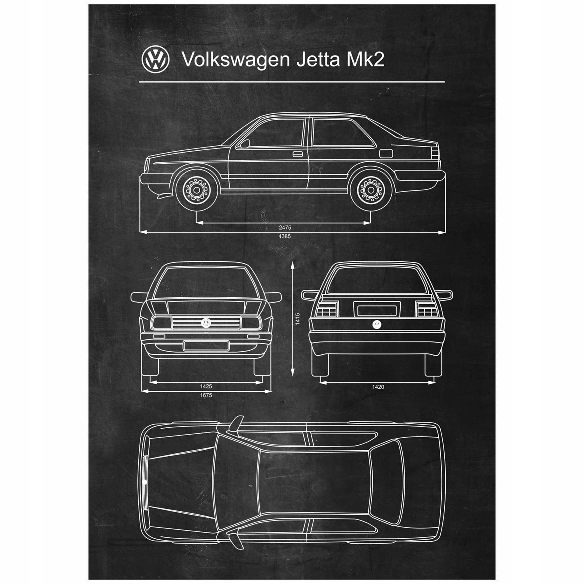

Plakat Volkswagen Jetta Mk2 Retro Patent Schemat