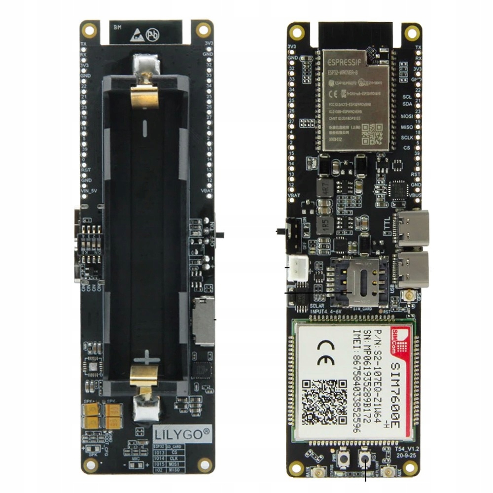 ESP32 LilyGO T-SIM7600E-H Lte 4G Gsm Gps WiFi Bluetooth 18650