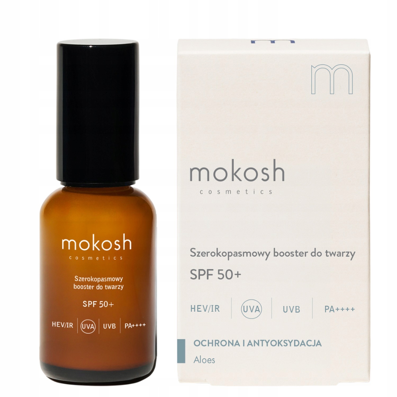 Mokosh Szerokopasmowy booster do twarzy SPF50+ Aloes, 30ml
