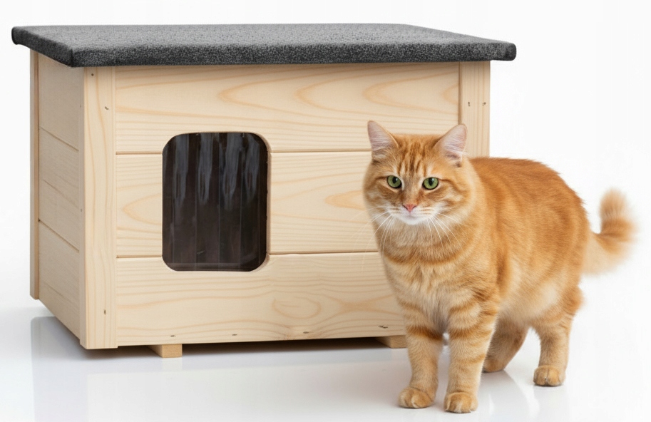 Levně Bouda pro kočky psa je celá Zateplená, složená a připravená k nastěhování