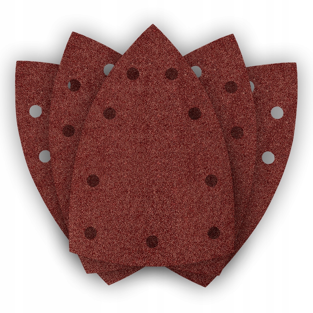 Papiery ścierne na rzep żelazko 100x147mm P80 5szt z 9 otworami do 04-623