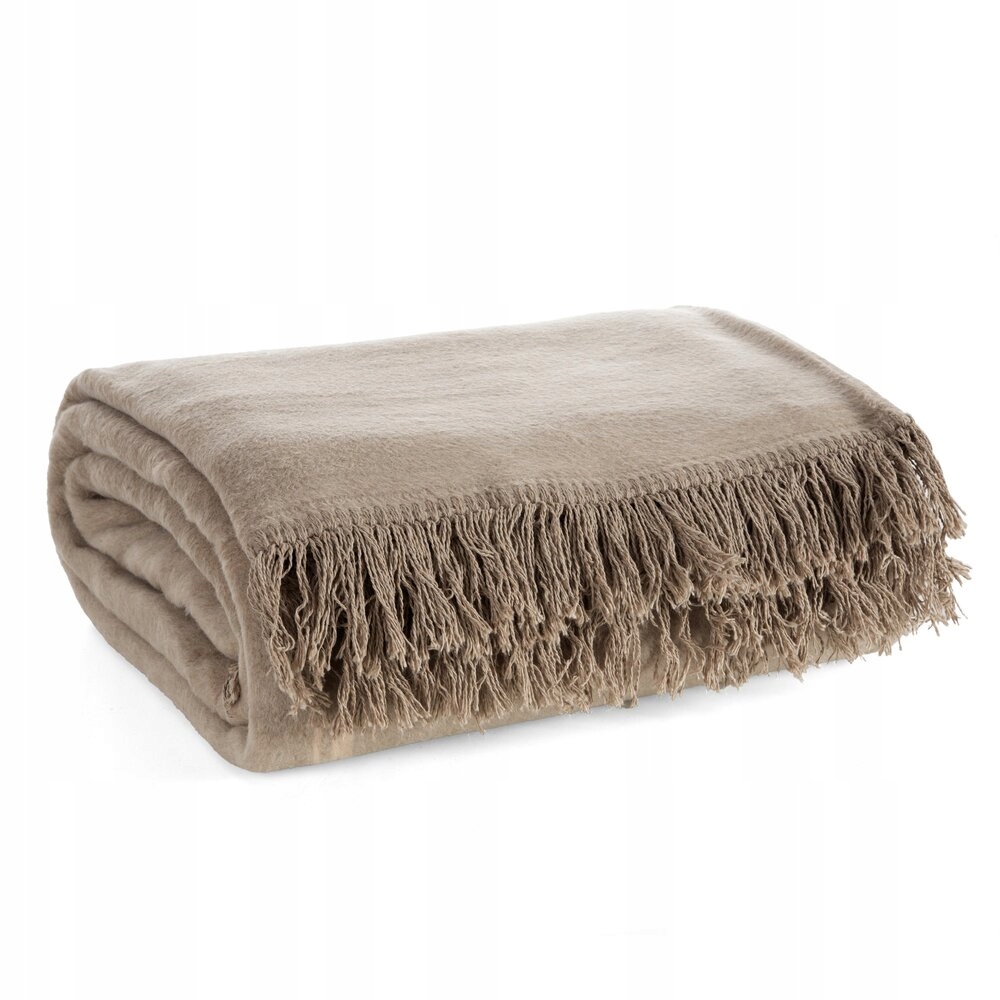 Deka Akryl 220x240 Eurofirany tmavě béžová s třásněmi