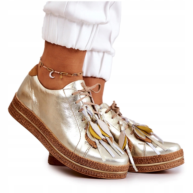 Kožené Polobotky Maciejka 04550-25 Zlaté 37