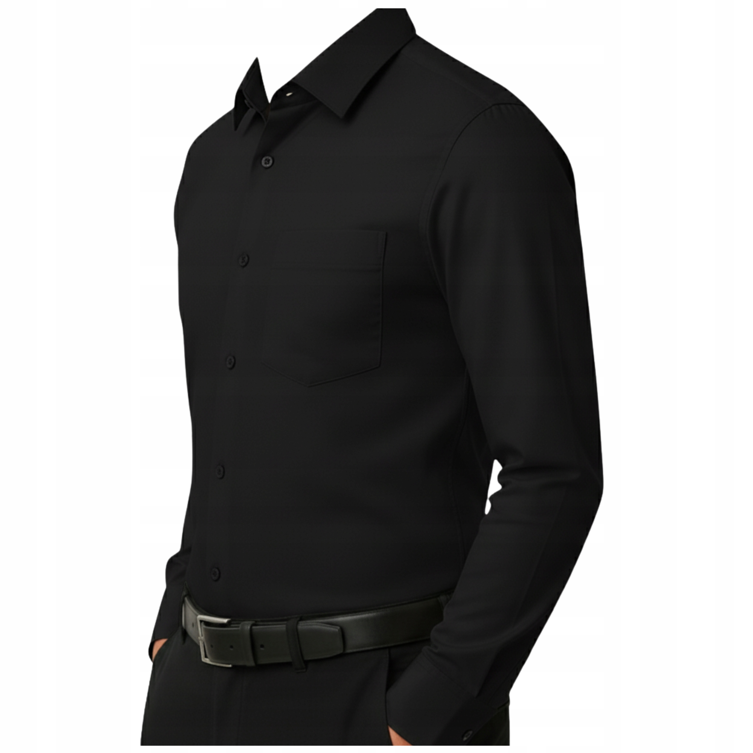 koszula męska Czarna dopasowana Slim Fit bawełna 41 42