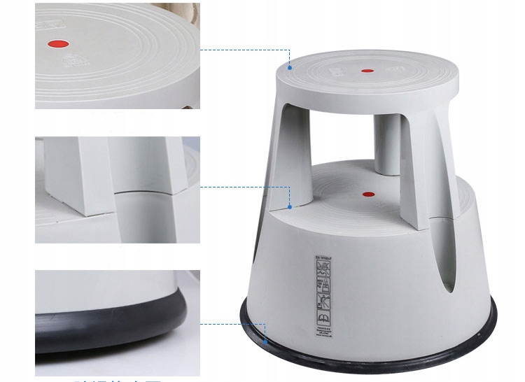 PODEST NA KÓŁKACH STOPIEŃ RAMPA SCHODEK STOPA SŁONIA STABILNY CZERWONY Kolekcja Korbi Home