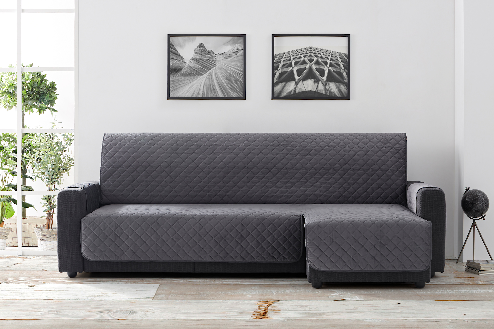 Narzuta na kanapę welur na sofę narożnik ochraniacz pikowany 200 cm prawy