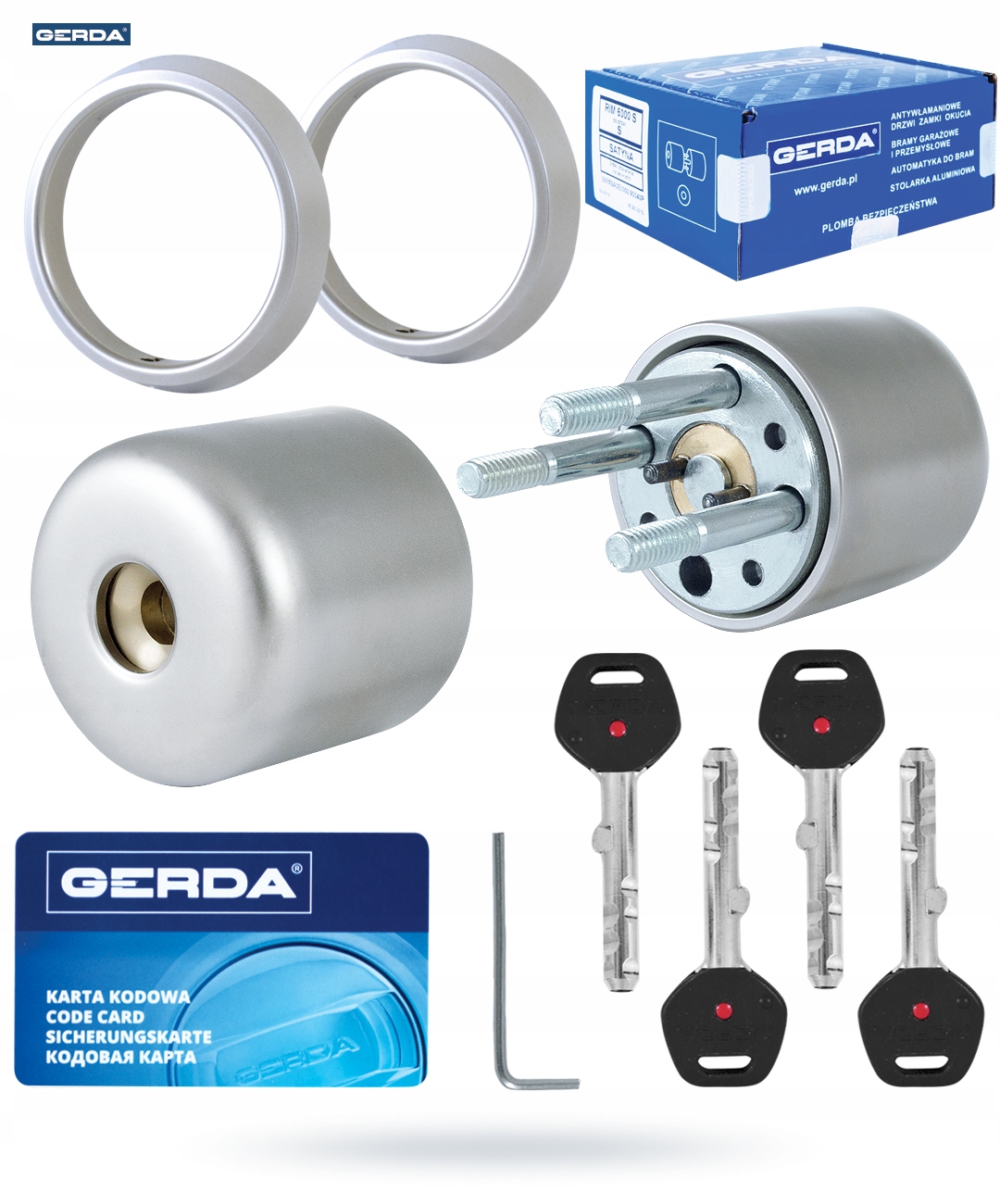 Wkładka do drzwi GERDA RIM 6000S ZEWNĘTRZNA satyna Marka Gerda