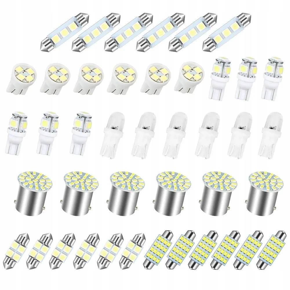 42 SZT OŚWIETLENIE WNĘTRZA SAMOCHODU LED 6500K 150LM 12V T10 C5W Marka bez marki