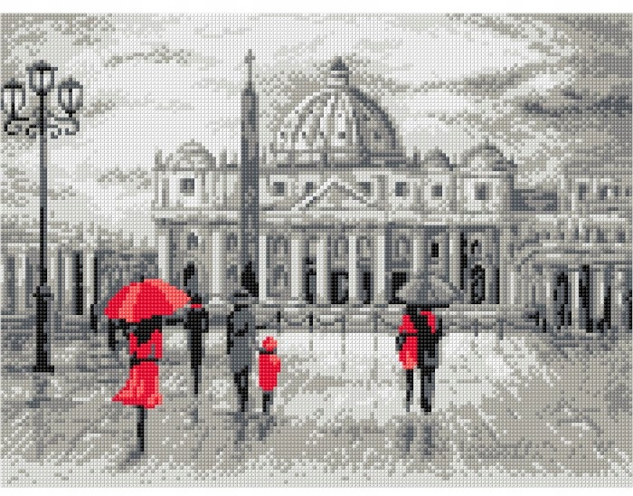 Vyšívací sada, vyšívací Vatikán (8046) kanva+mulina, 30x40