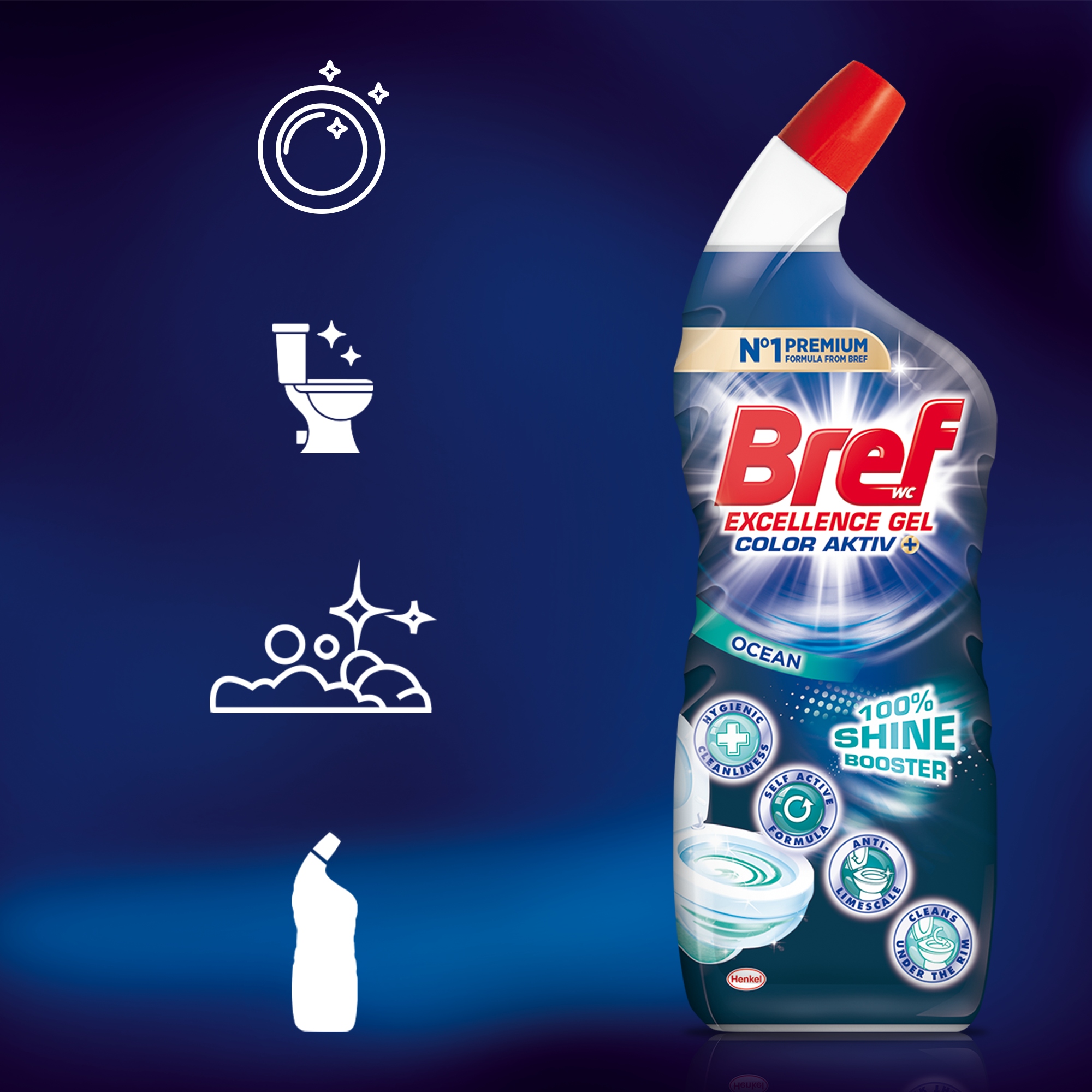 Bref 10x Effect Żel do WC Max White 700ml Postać żel