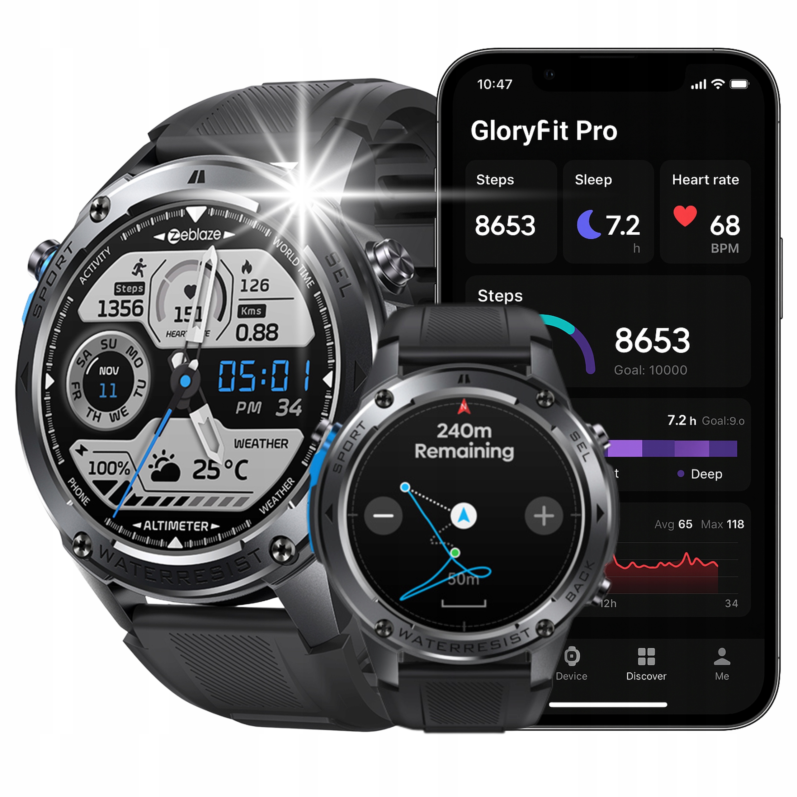 Smartwatch Zeblaze Stratos 2 Ultra Gps Poľské Vodotesné Rozhovory