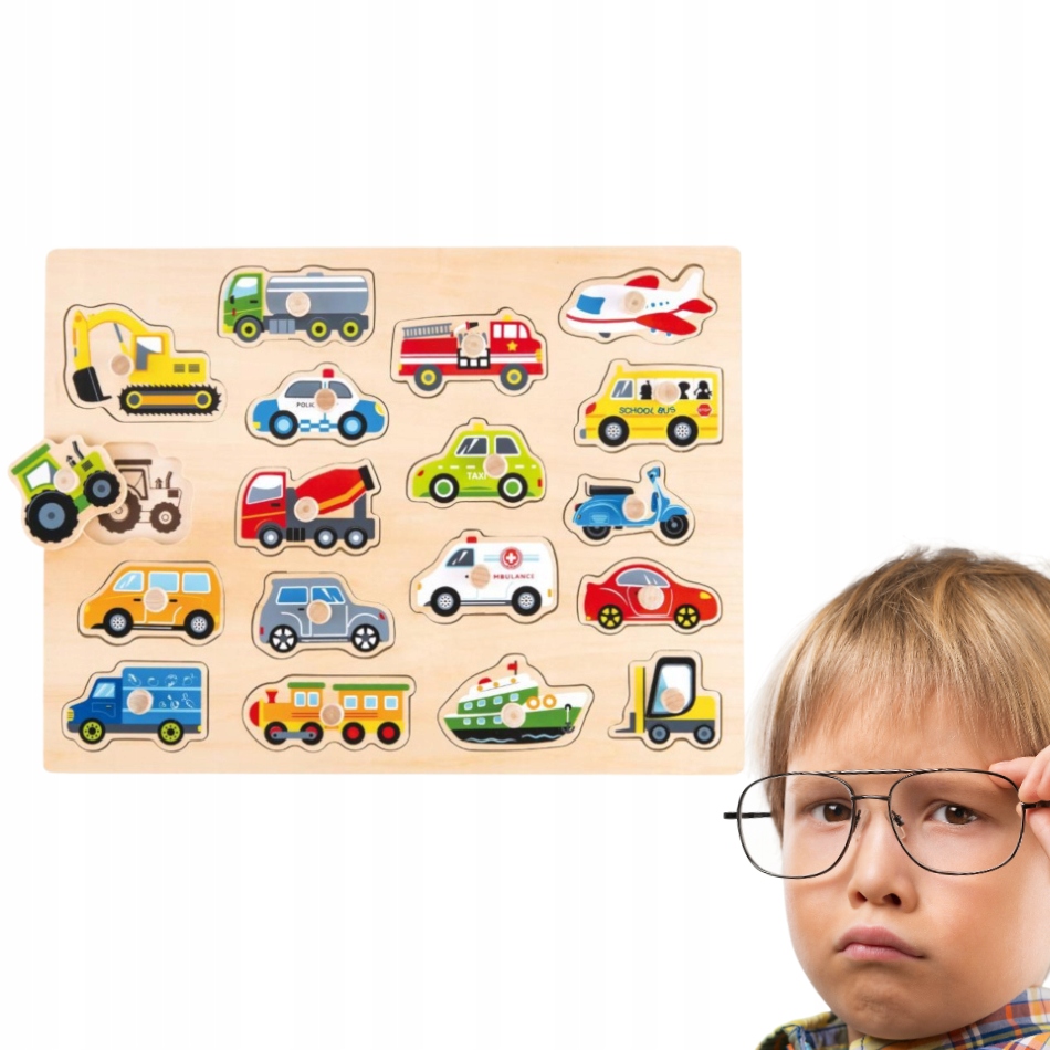 Zabawki dla dzieci drewniane puzzle z uchwytami