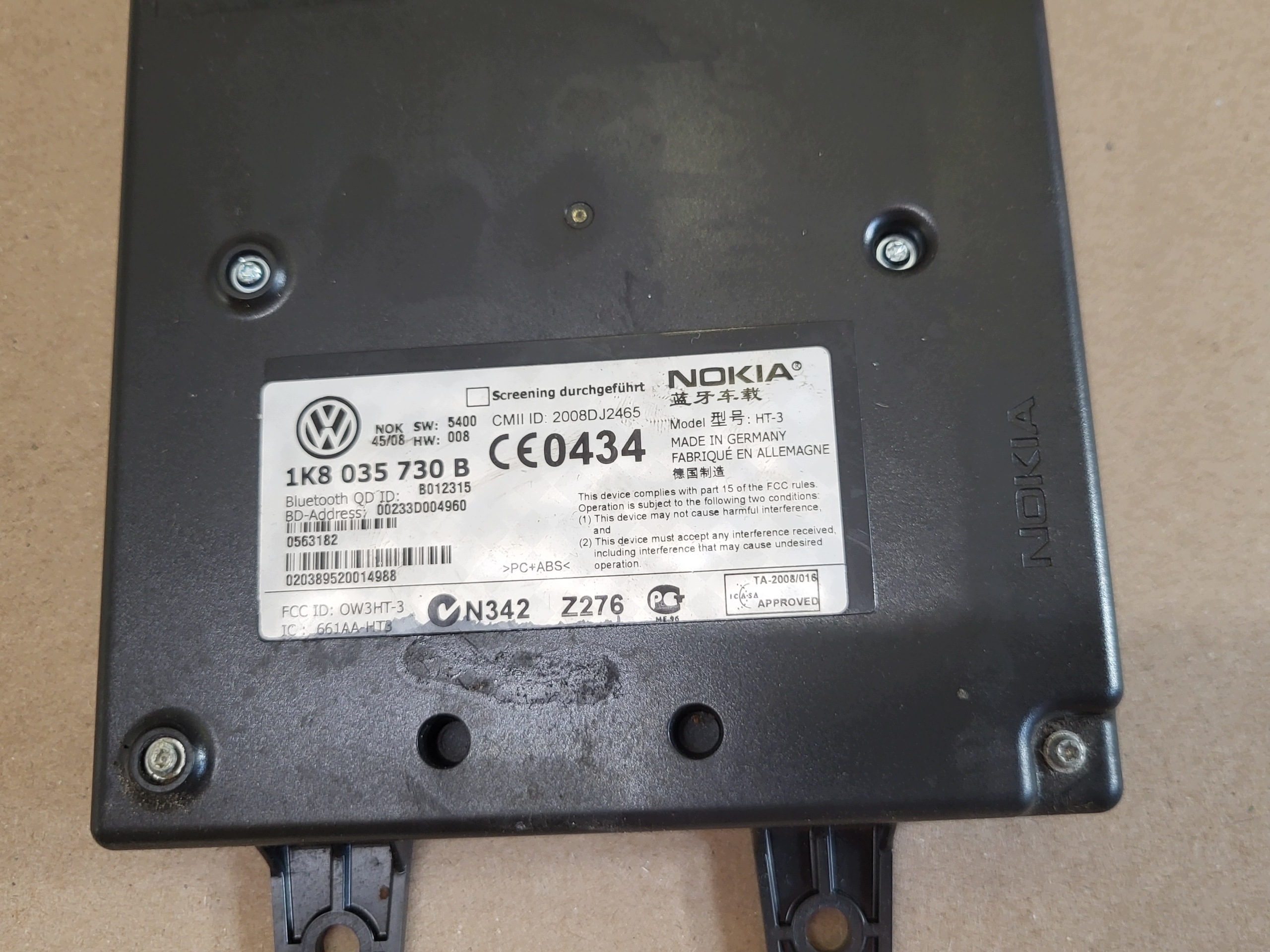 control unit module BLUETOOTH VW GOLF V VI 1K8035730B A3C0118470650 OE EU