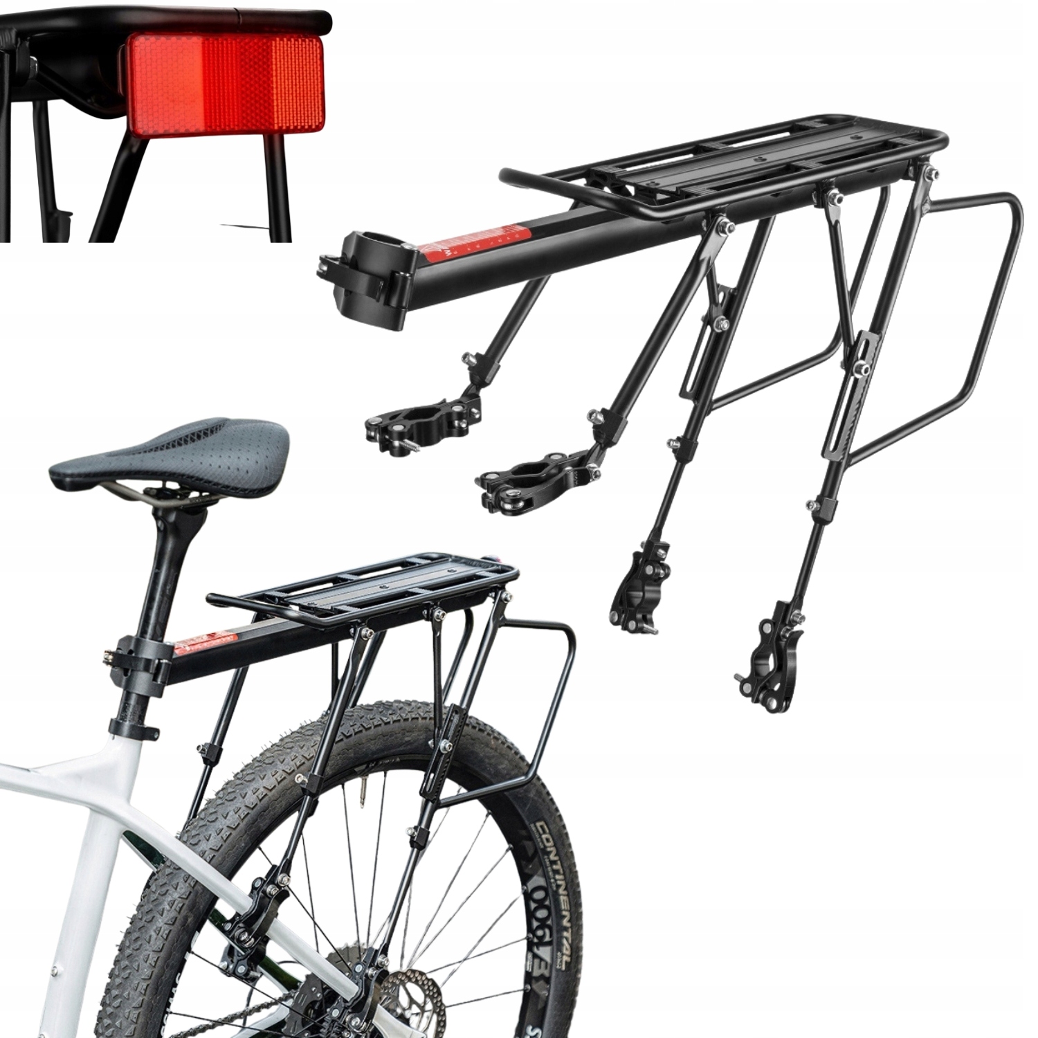 Bagażnik Rowerowy Tylni Odblask Aluminiowy 25kg Rockbros