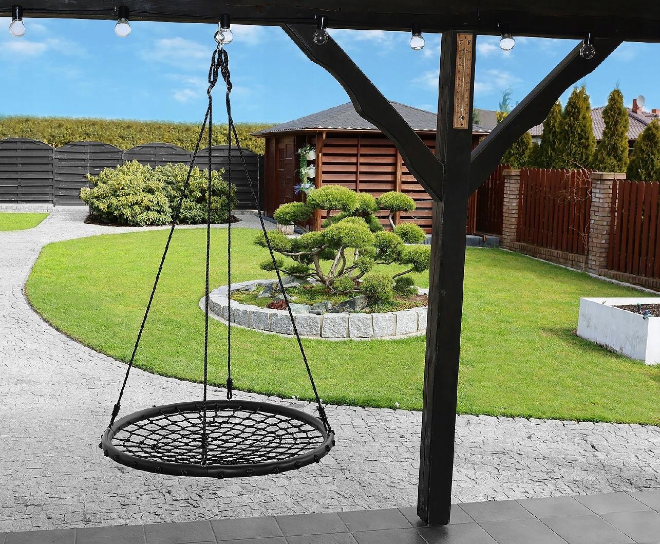 HUŚTAWKA OGRODOWA DLA DZIECI BOCIANIE GNIAZDO XXL 100CM 150KG DUŻA EAN (GTIN) 4229999979128