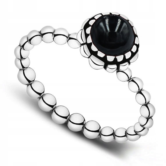 

Pierścionek Srebrne Kuleczki Z Onyksem Rozmiar 23