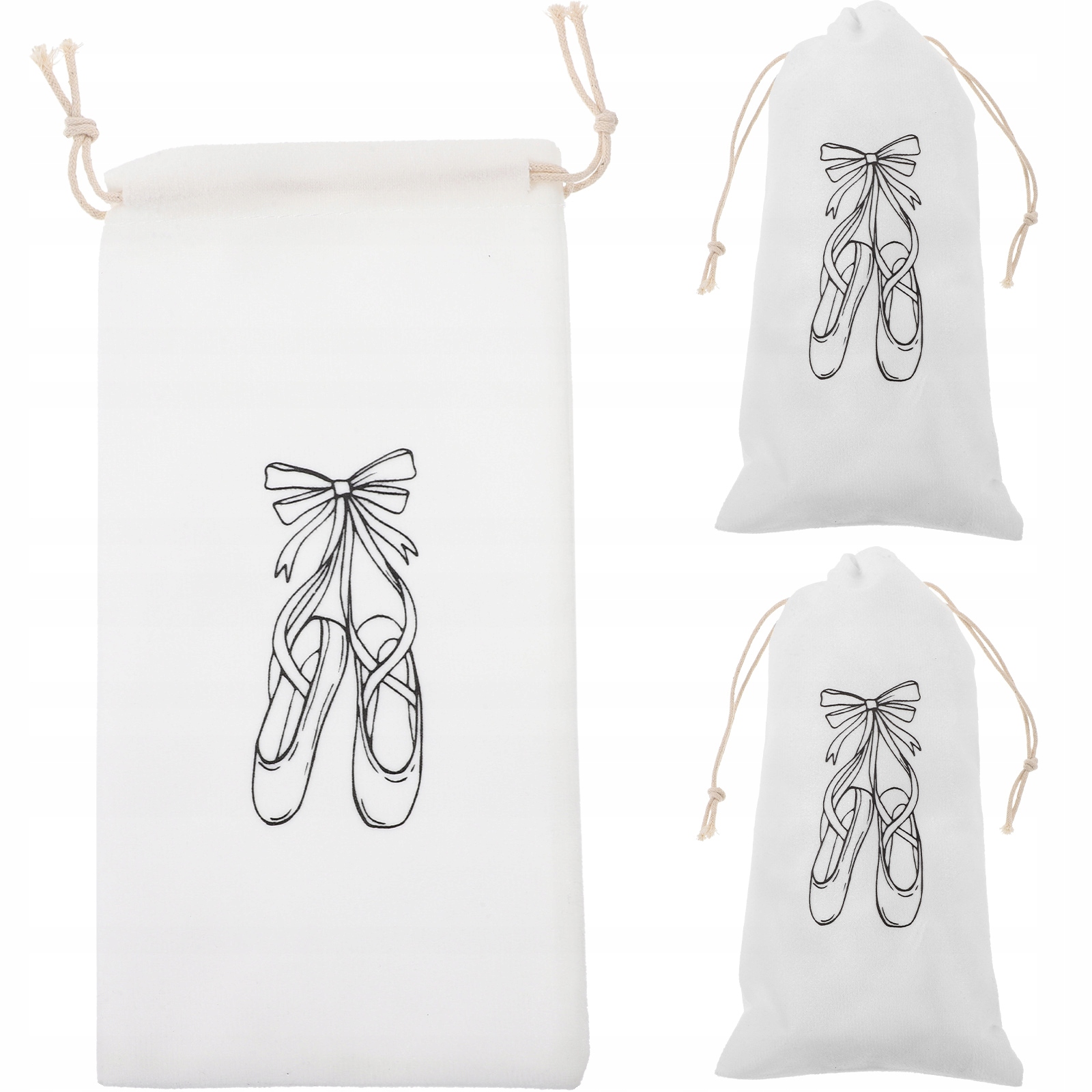 3 SZT. BALETKI TORBA ZE SZNURKIEM DO PRZECHOWYWANIA BUTÓW