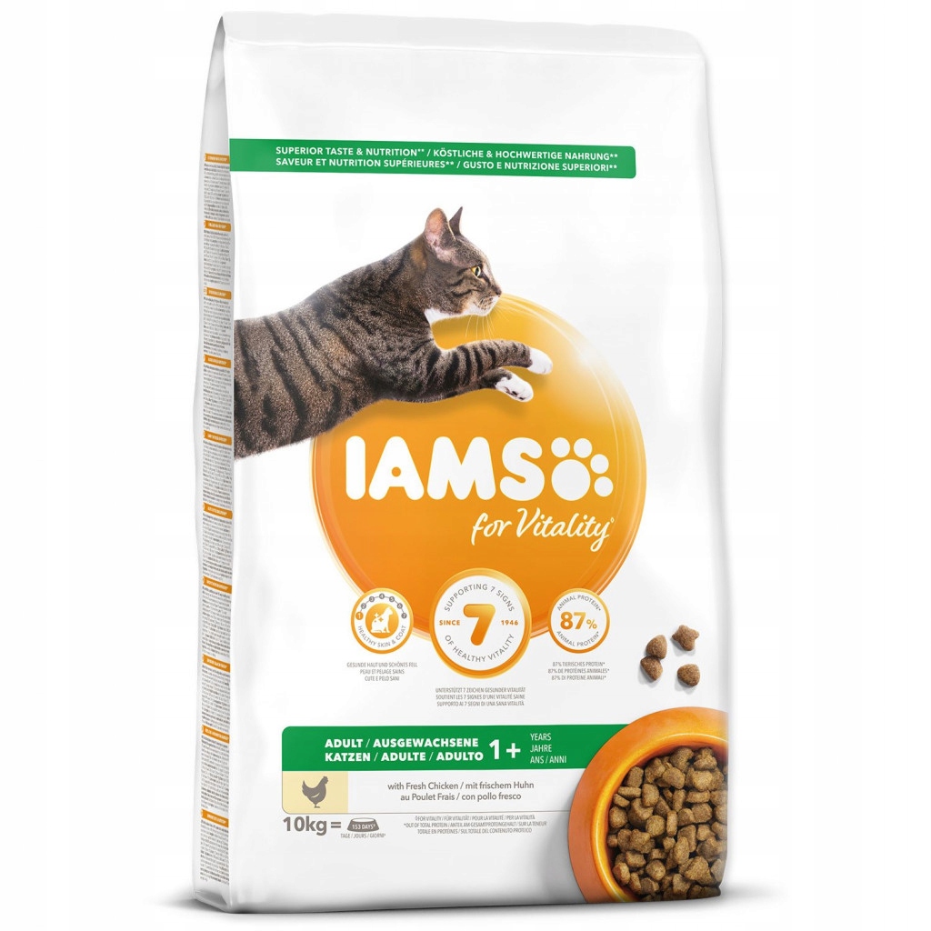 Levně Krmivo Iams Cat Adult Chicken 10kg