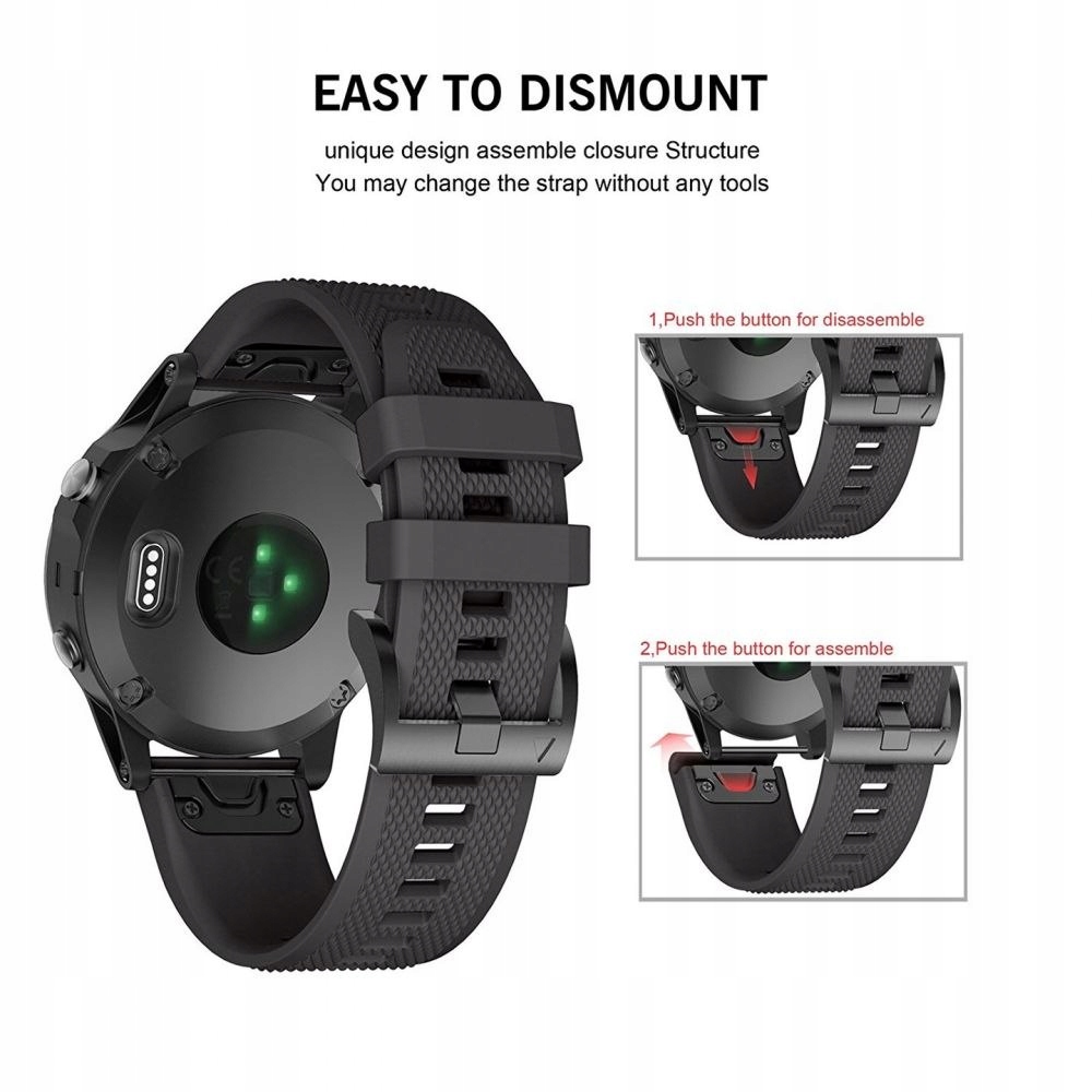 Pasek Tech-Protect Smooth do Garmin Fenix Czarny Kolor czarny