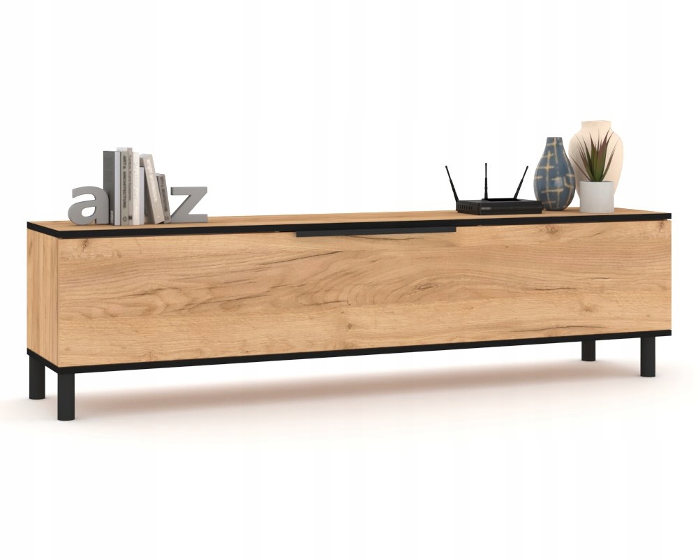 Stojící Rtv skříňka Komoda do obývacího pokoje s držákem Simply Dub Craft Černá 140