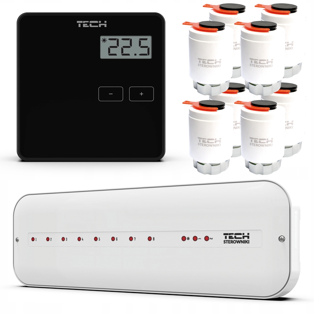 Sada Podlahového Vytápění Tech Lišta L-5 Ovladač ST-294 v1 Pohony