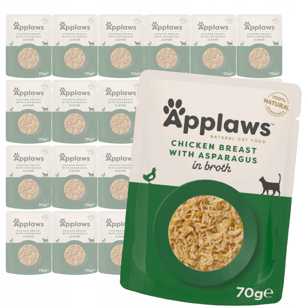 Levně Applaws Cat Mokré Krmivo Pro Kočky 24x70 g Kuře s chřestem v vývaru
