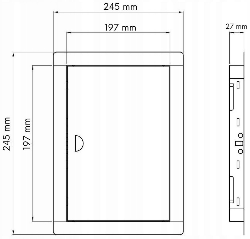 DRZWICZKI METALOWE REWIZYJNE ZATRZASK BIAŁE 20x20 Kolor biały
