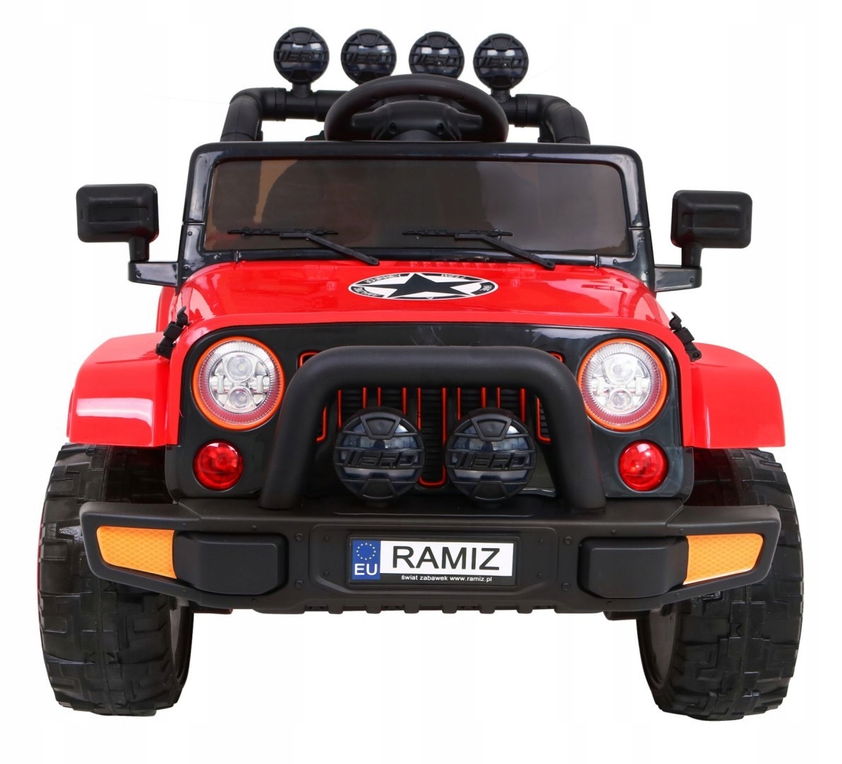 Autko na akumulator Jeep samochód 4X4 Pilot Skóra Miękkie koła Eva