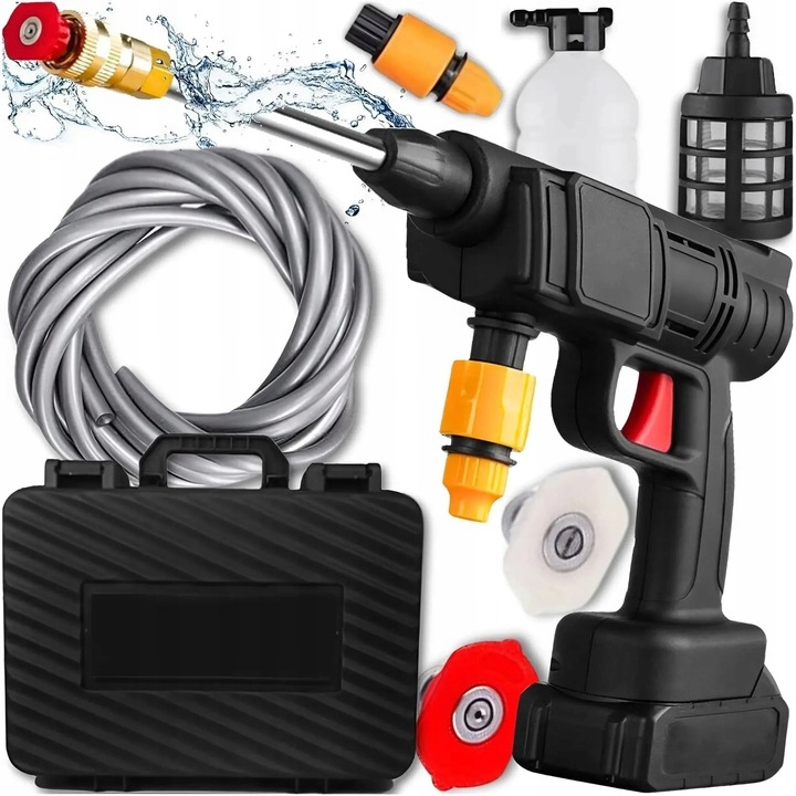 Myjka Ciśnieniowa Akumulatorowa Ogrodowa Zestaw Do Mycia Okien Kostki Auta