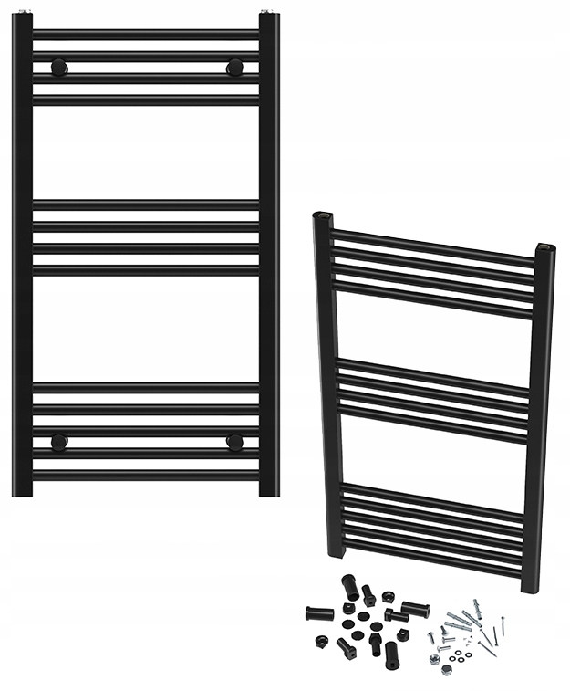 Kúpeľňový Ohrievač Čierny Rebrík 50x90 cm Moderný Kalorifer Breno