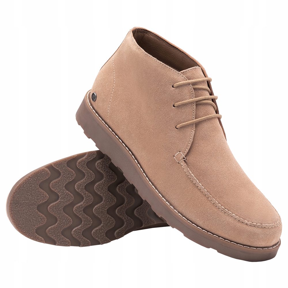 Pohodlné semišové pánské boty nad kotník chukka béžové OM-FOCS-0164 V1 vel. 44