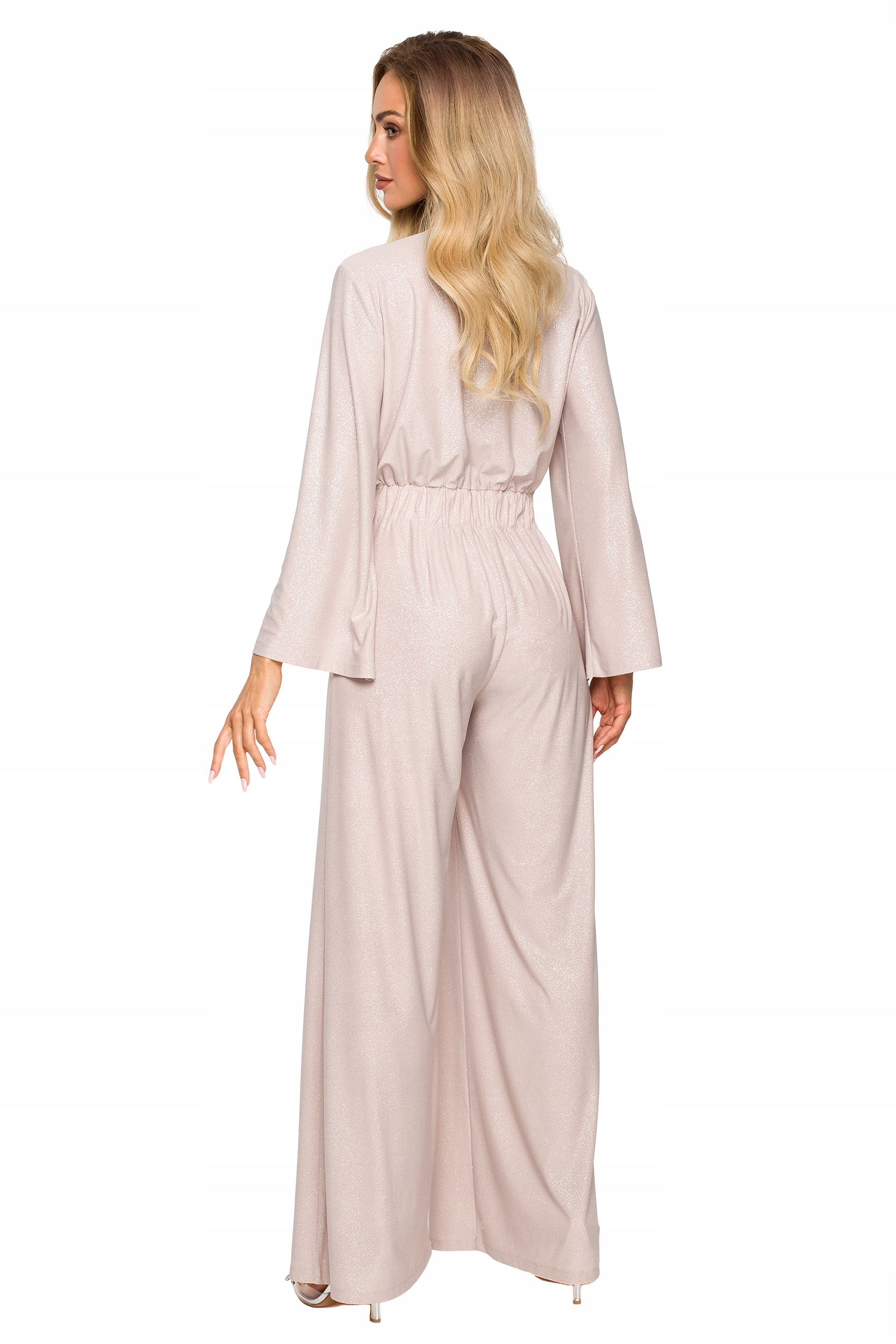 ELEGANCKI KOMBINEZON DAMSKI Z KOPERTOWYM DEKOLTEM Zapięcie brak