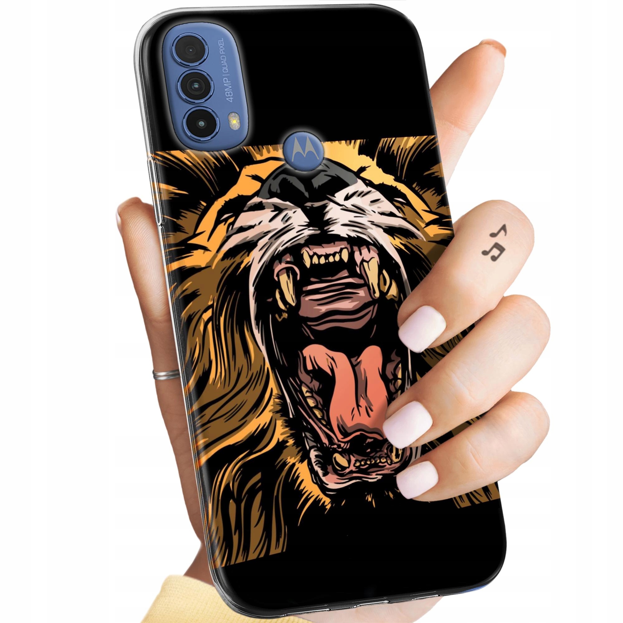 Etui Do Motorola Moto E30 E40 Lew Lwy Lwica Obudowa Pokrowiec Case