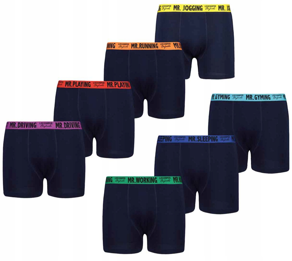 Bawełniane Bokserki męskie Lee Cooper zestaw 7-PAK Bez Guzików tu M Jakość