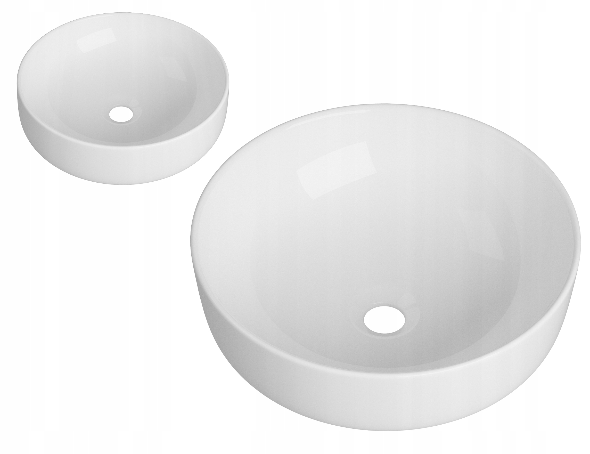 Biela Umývadlová Doska Teo Okrúhla Keramická Kúpeľňová Položená Na Dosku