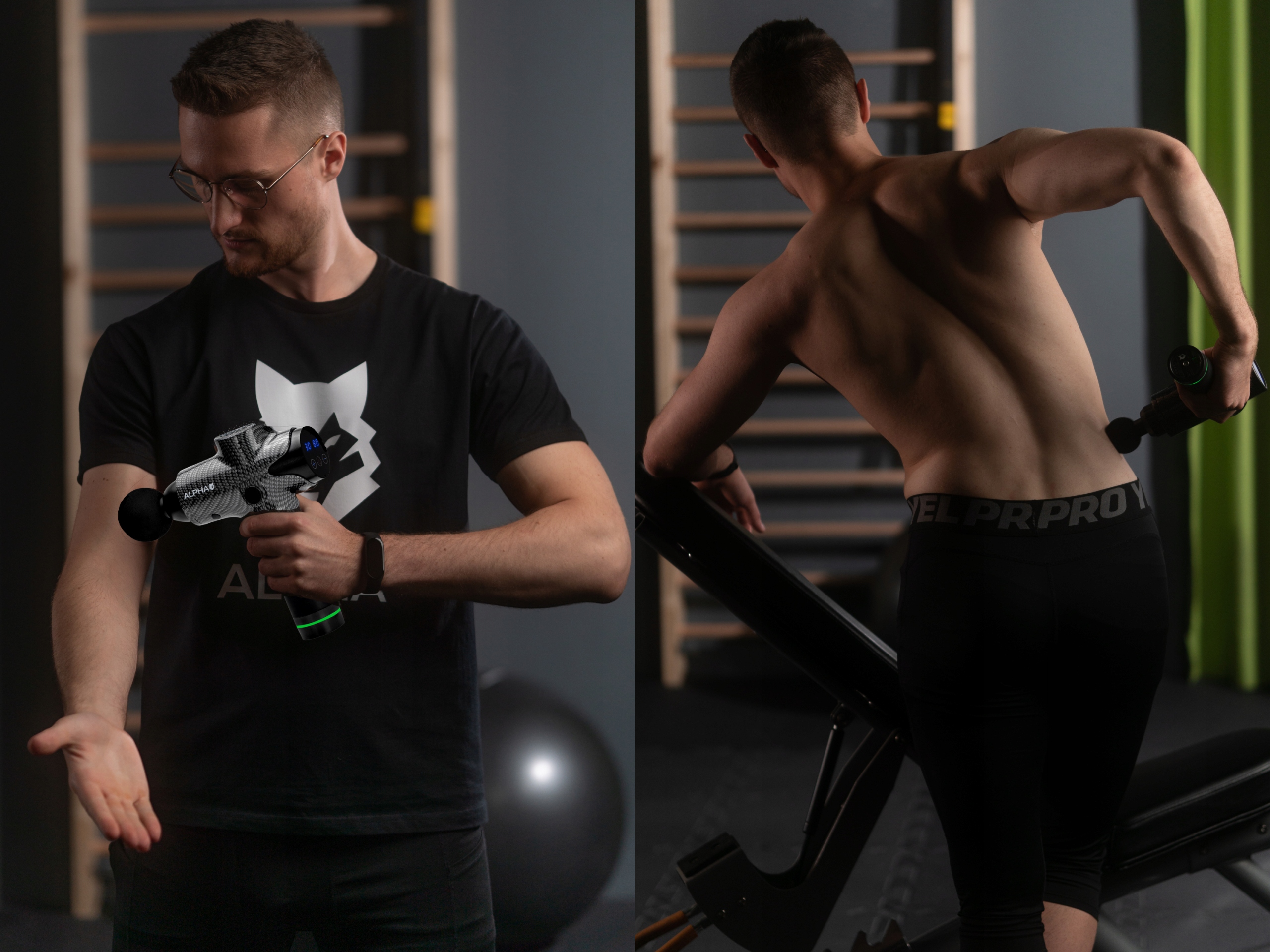 PISTOLET DO MASAŻU MOCNY MASAŻER DO PLECÓW NÓG MASSAGE GUN PRO ALPHA Pomiary prędkość