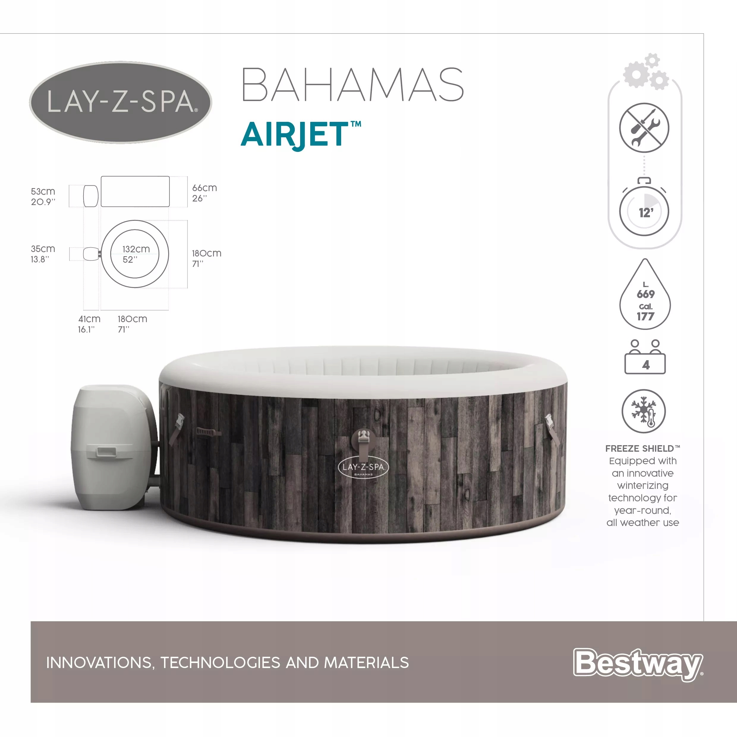 BESTWAY 60005 BAHAMAS SPA HYDROMASAŻ PODGRZEWACZ FILTRY SIATKA UCHWYT CHLOR Kod producenta 60005