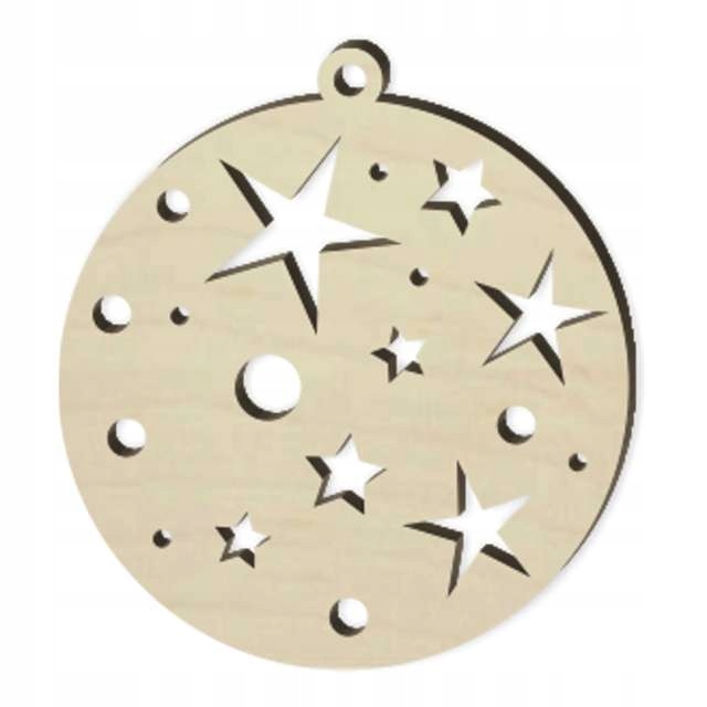 

zawieszka Na Choinkę drewno Bombka płatki gwiazdy